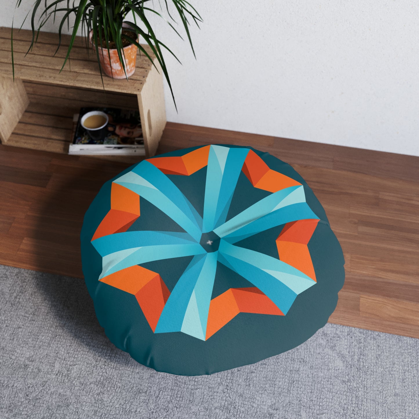 ISB Logo Tufted Floor Pillow, Round