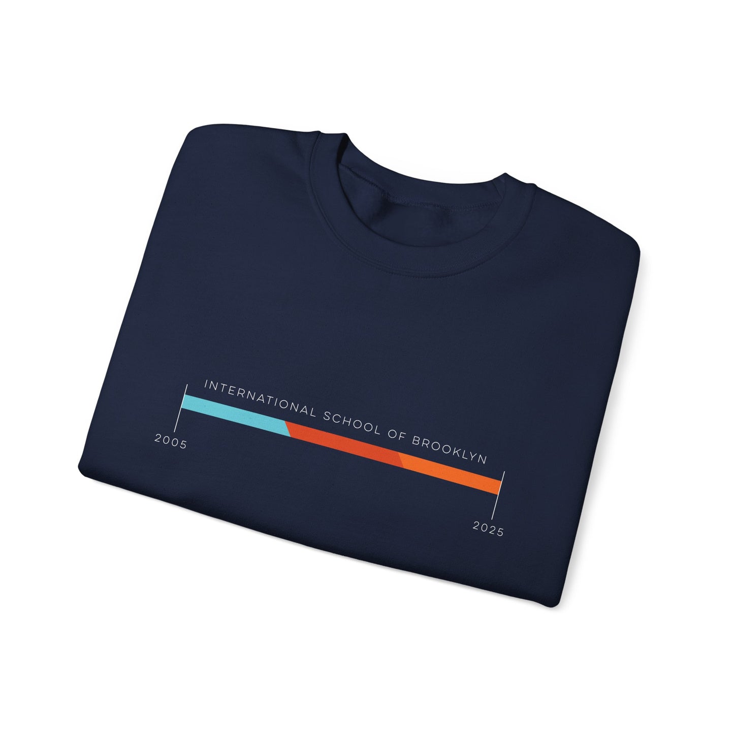 ISB's Timeline Unisex Heavy Blend Crewneck Sweatshirt (White Lettering)