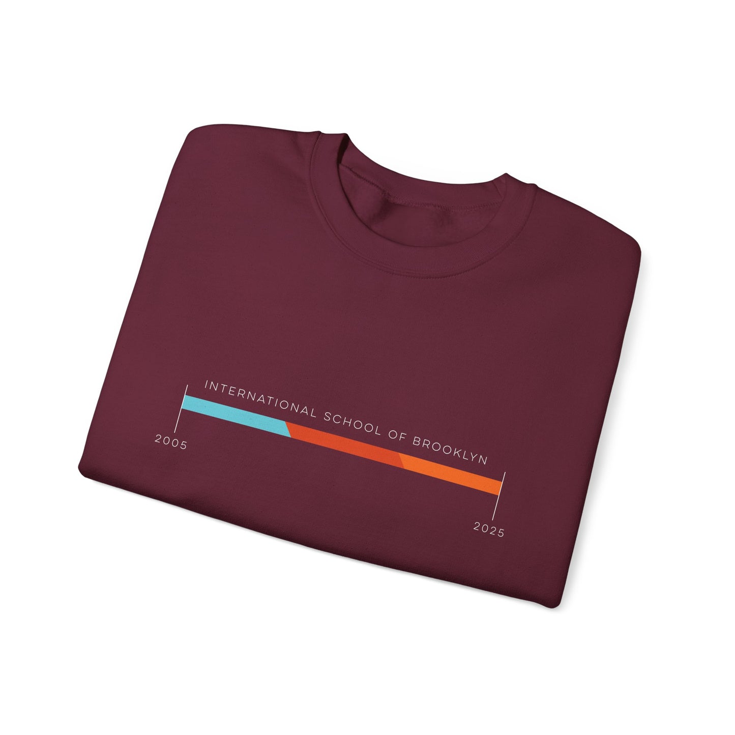 ISB's Timeline Unisex Heavy Blend Crewneck Sweatshirt (White Lettering)