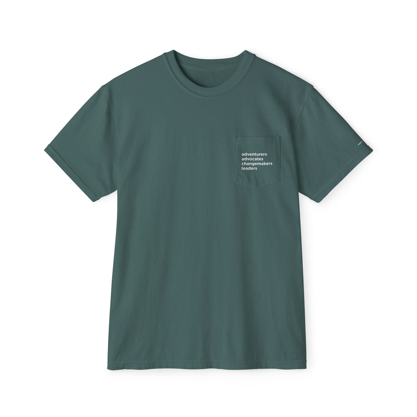 ISB's Mission Unisex Garment-Dyed Pocket T-Shirt (White Lettering)